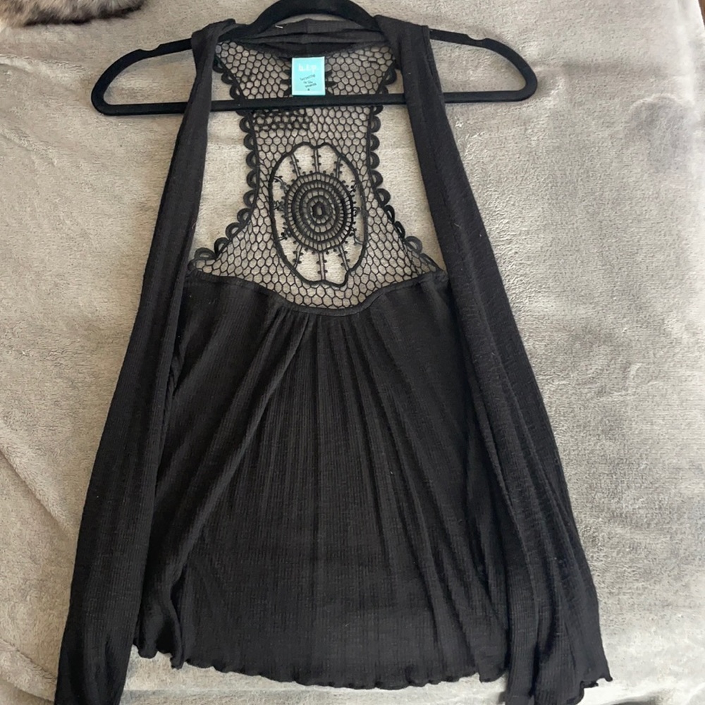 Black cutout cardigan